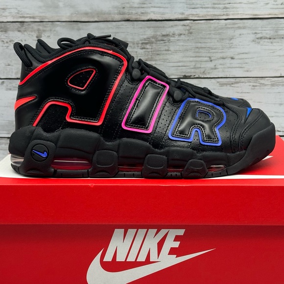 Nike Other - Nike Air More Uptempo Electric Black Red Men’s Shoes Retro New